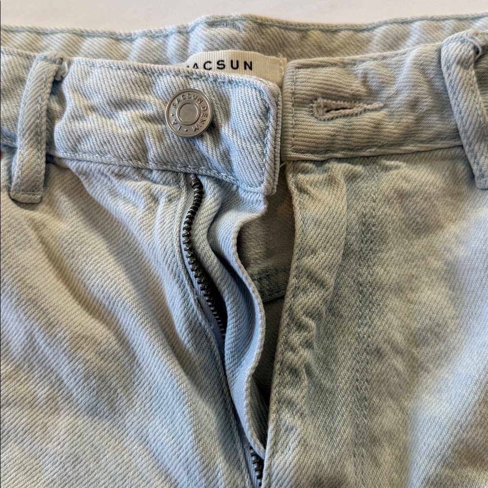 Pacsun Light Blue Distressed Denim Shorts High Rise Festival Size -26 - Picture 4 of 8